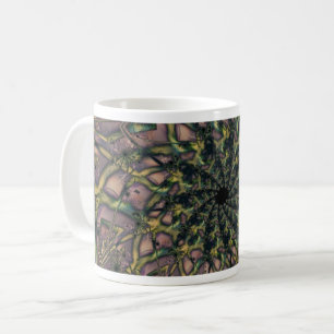 Endlos   Rosa und gelbes Fraktal Art Wrap Kaffeetasse