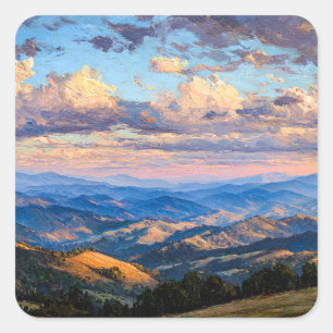 Endlose blaue Horizonte Quadratischer Aufkleber