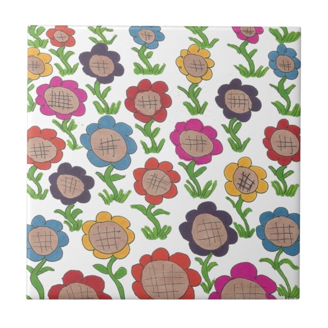 Endlose Garden Blume Muster Art Fliese (Vorderseite)