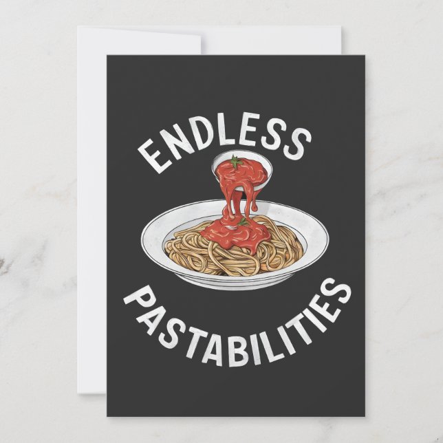 Endlose Pastabilities Funny Pasta Spaghetti Lover Einladung (Vorderseite)