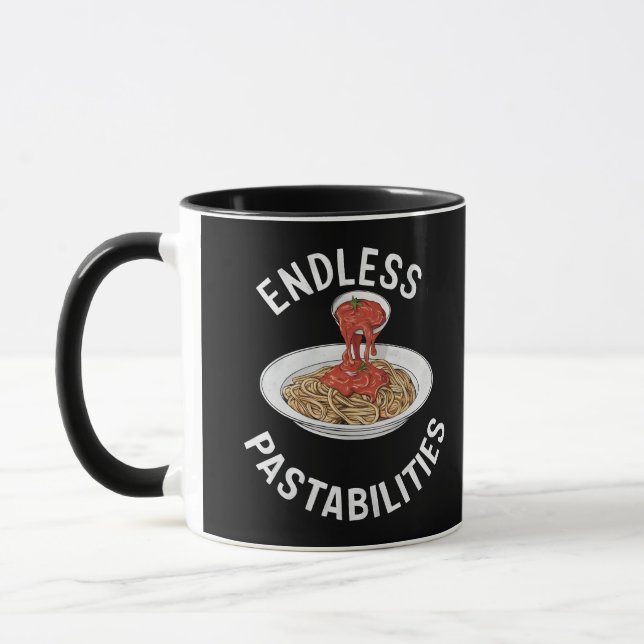 Endlose Pastabilities Funny Pasta Spaghetti Lover Tasse (Links)