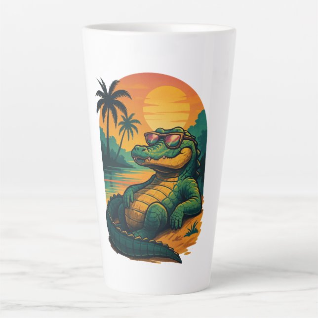 Endlose Sommerkrokodile - Retro Milchtasse (Vorderseite)