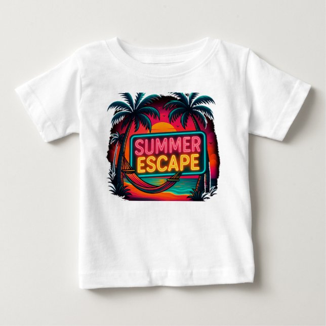 Endlose Sommerpause - Retro Sunset Adventure Baby T-shirt (Vorderseite)
