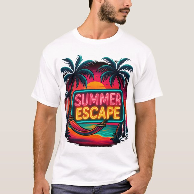 Endlose Sommerpause - Retro Sunset Adventure T-Shirt (Vorderseite)