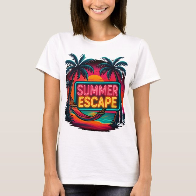 Endlose Sommerpause - Retro Sunset Adventure T-Shirt (Vorderseite)