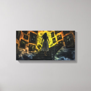 Endlose Treppe aus Speicher Stretched Canvas Print Leinwanddruck