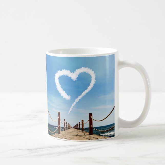 Endloser Pfad Herzförmige Cloud Kaffeetasse (Rechts)