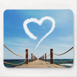 Endloser Pfad Herzförmige Cloud Mousepad