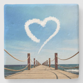 Endloser Pfad Herzförmige Cloud Steinuntersetzer