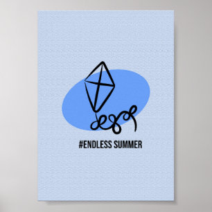 Endloser Sommer Drachen - Minimalistischer Retro-S Poster
