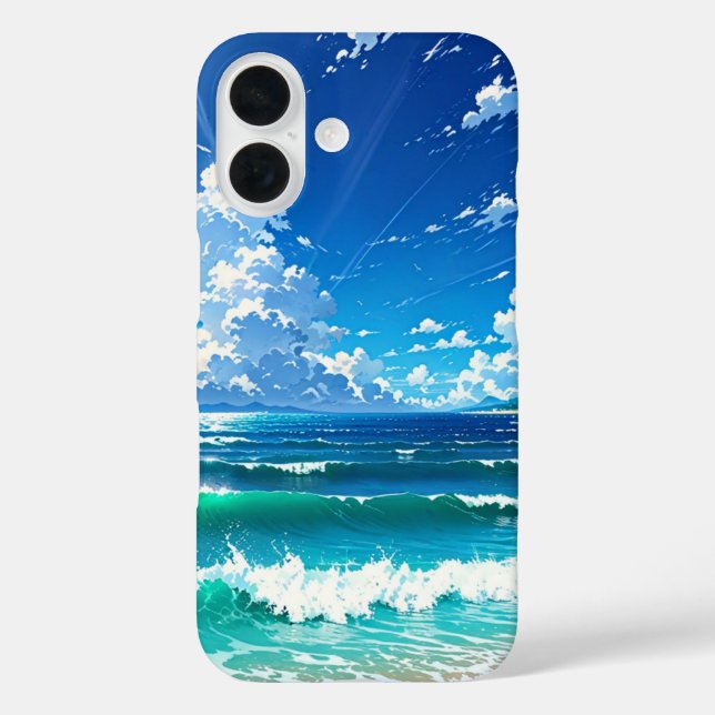 Endloser Sommer Ozean Horizont iPhone 16 Hülle (Rückseite)