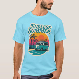 Endloser Sommer – Retro-Surfer-Van Sonnenuntergang T-Shirt