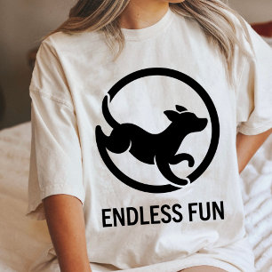 Endloser Spaß Laufender Hund Silhouette Logo Tri-Blend Shirt