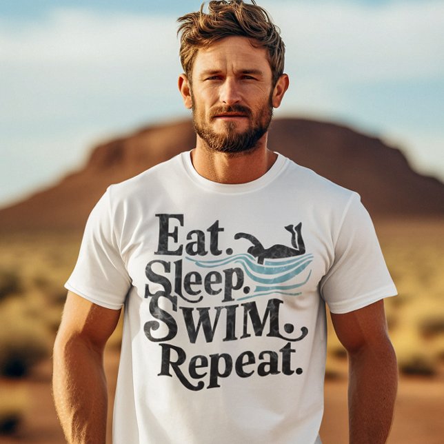Endloser Zyklus: Wiederholung des Schlafswims T-Shirt (Von Creator hochgeladen)