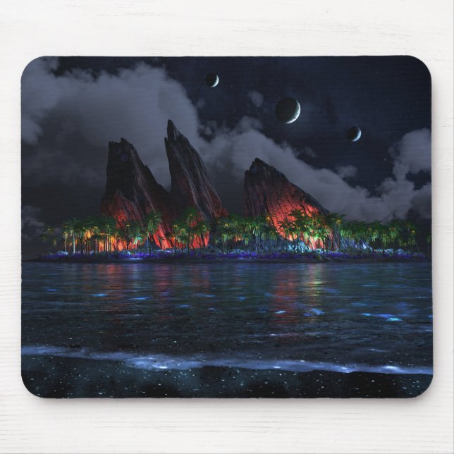 Endloses Blau (Nacht) Mousepad (Vorne)