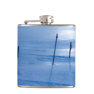 Endloses blaues Eis Flachmann