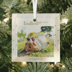 Endloses Glück Custom Foto Weihnachten Ornament Aus Glas