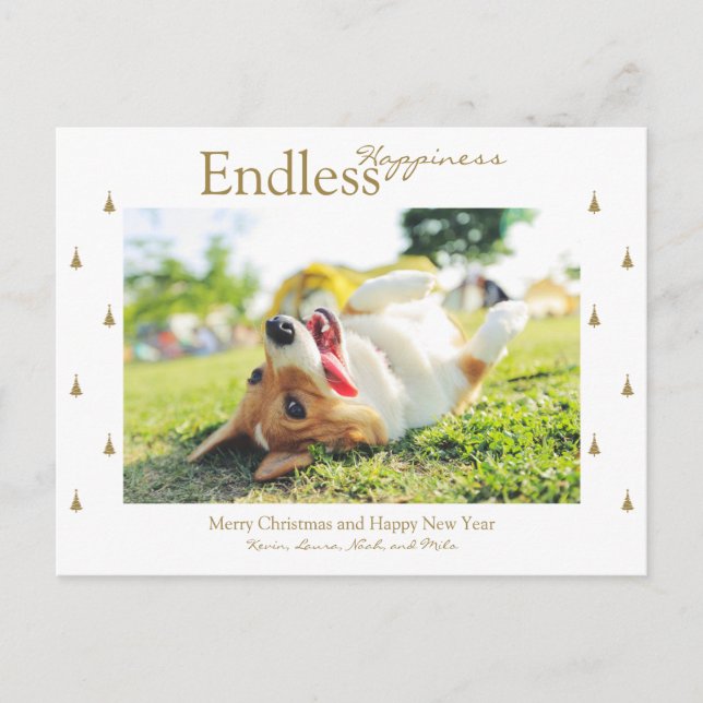 Endloses Glück Weihnachts-Feiertag-Party Postkarte (Vorderseite)