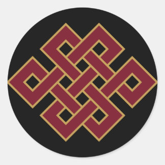 Endloses Knot-Buddhismus-Symbol Runder Aufkleber