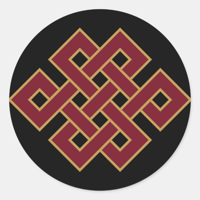 Endloses Knot-Buddhismus-Symbol Runder Aufkleber (Vorderseite)