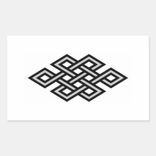 Endloses reli Symbol der tibetanischen Rechteckiger Aufkleber