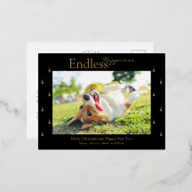Endloses Weihnachtsglück Folie Postkarte