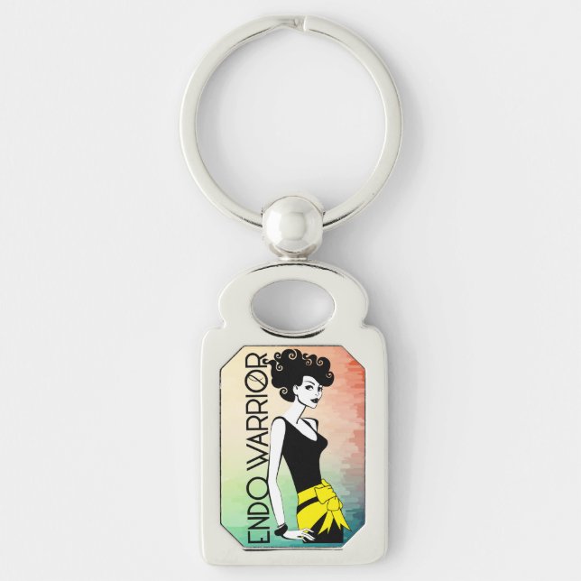 ENDO KRIEGER Rechteck-Metall Keychain Schlüsselanhänger (Vorderseite)
