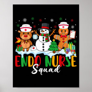 Endo Nurse Squad Rentier Schneemann Lebkuchen Chri Poster