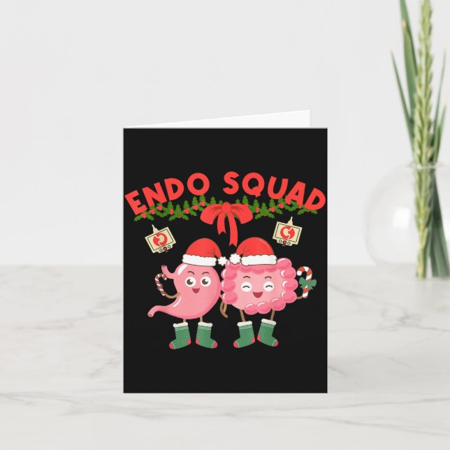 Endo Squad Nurse Stomach Santa Hat Endoscopy Tech  Karte (Vorderseite)