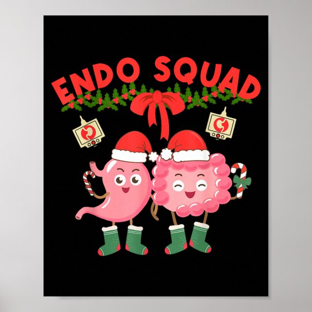 Endo Squad Nurse Stomach Santa Hat Endoscopy Tech  Poster (Vorne)