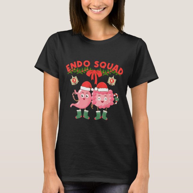 Endo Squad Nurse Stomach Santa Hat Endoscopy Tech  T-Shirt (Vorderseite)