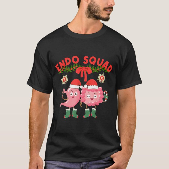 Endo Squad Nurse Stomach Santa Hat Endoscopy Tech  T-Shirt (Vorderseite)