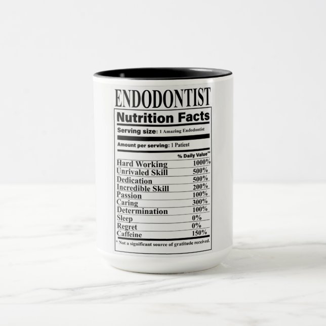 Endodontist Nutrition Fakten Tasse (Zentrum)
