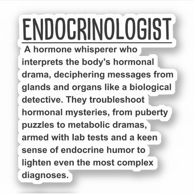 Endokrinologe Aufkleber (Vorderseite)