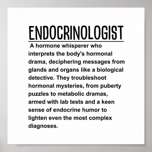 Endokrinologe Poster (Vorne)