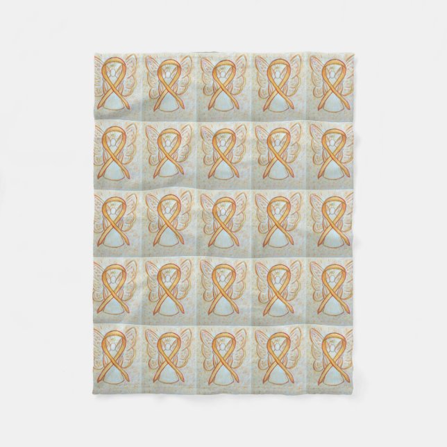 Endometrial Cancer Awareness Ribbon Soft Blankets Fleecedecke (Vorderseite)