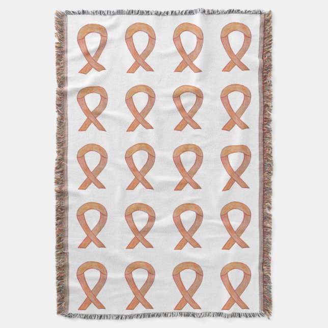 Endometrial Cancer Awareness Ribbon Throw Blanket Decke (Vorderseite Vertikal)