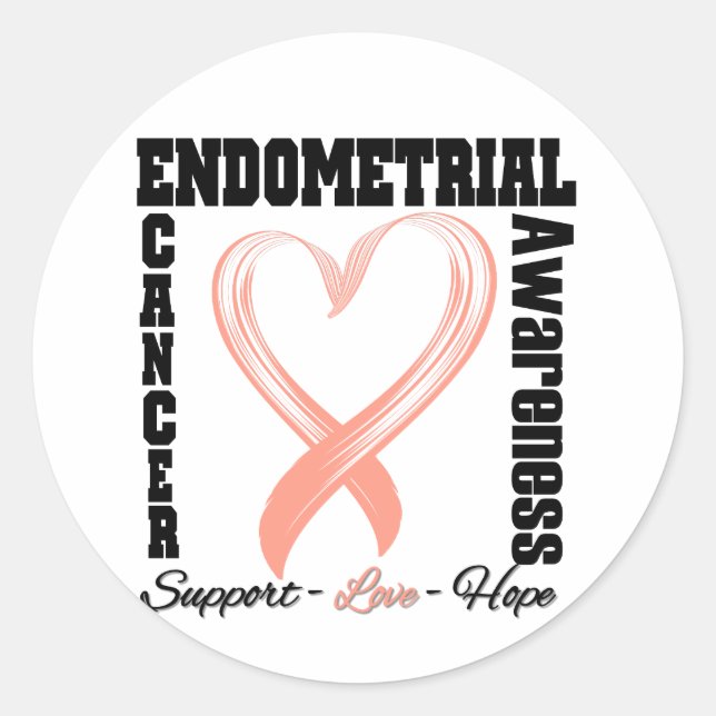 Endometrial Krebs-Bewusstsein gebürstetes Runder Aufkleber (Vorderseite)