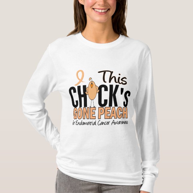 ENDOMETRIAL KREBS Küken gegangener Pfirsich T-Shirt (Vorderseite)