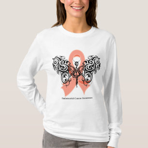 Endometrial Krebs-Stammes- Schmetterlings-Band T-Shirt