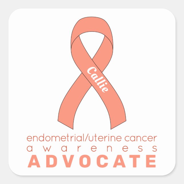 Endometrial/Uteruskrebs Advocate Weiß Quadratischer Aufkleber (Vorderseite)