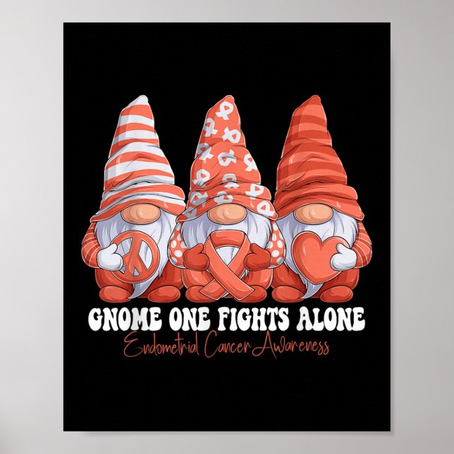 Endometrialer Krebs Aufklärungsmonat Peach Ribbon  Poster (Vorne)