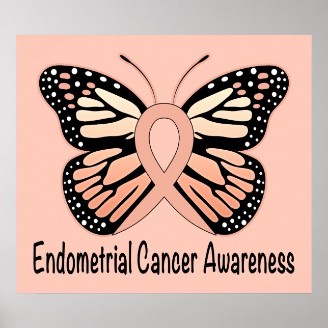 Endometrialer Krebs Butterfly-Sensibilisierungsban Poster (Vorne)