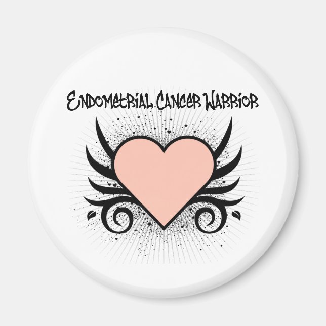 Endometrialer Krebs Kriegerherz Magnet (Vorne)