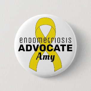 Endometriose Advocatus Ribbon White Button