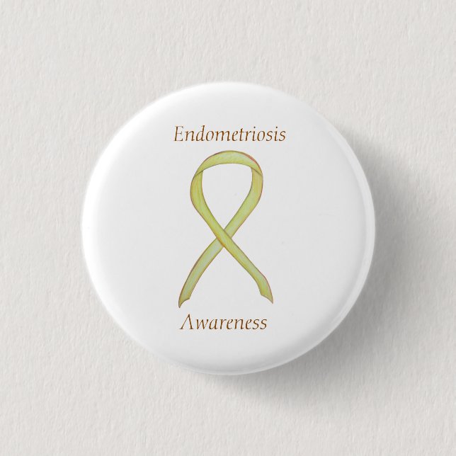 Endometriose Awareness Ribbon Custom Button (Vorderseite)
