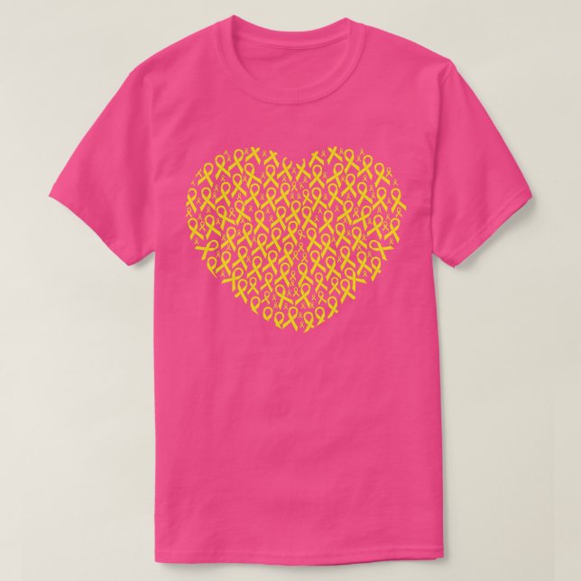Endometriose Awareness Ribbon Herz T-Shirt (Design vorne)