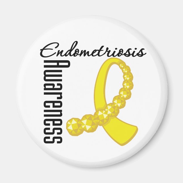 Endometriose-Bewusstsein Gemstone Ribbon Magnet (Vorne)