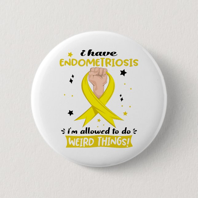 Endometriose-Bewusstsein Monat Band Geschenke Button (Vorderseite)