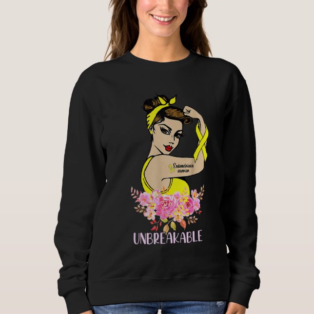 Endometriose Krieger unzerbrechlicher Arm Tattoo S Sweatshirt (Vorderseite)